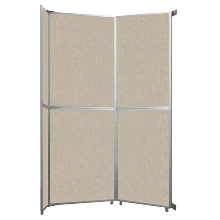 Versare Operable Wall Folding Room Divider 7'11" x 12'3" Sand Fabric 1070218-2